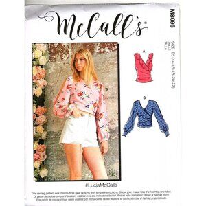 McCall's M8095 Misses 14 to 22 Lucia Easy Tops Uncut Sewing Pattern New